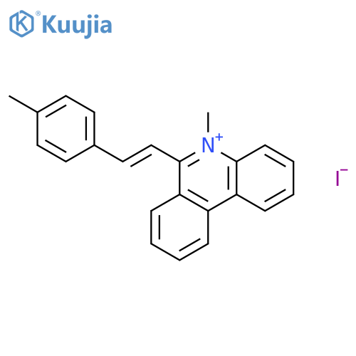 Phenanthridinium, 5-methyl-6-[2-(4-methylphenyl)ethenyl]-, iodide structure