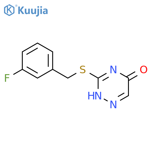 3-{[(3-fluorophenyl)methyl]sulfanyl}-4,5-dihydro-1,2,4-triazin-5-one structure