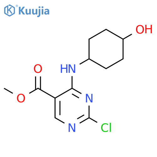 Methyl 2-chloro-4-(((1r,4r)-4-hydroxycyclohexyl)-amino)pyrimidine-5-carboxylate structure