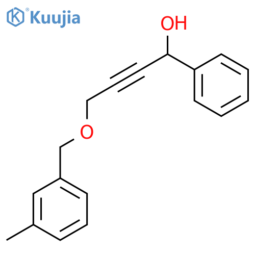 Benzenemethanol, α-[3-[(3-methylphenyl)methoxy]-1-propyn-1-yl]- structure