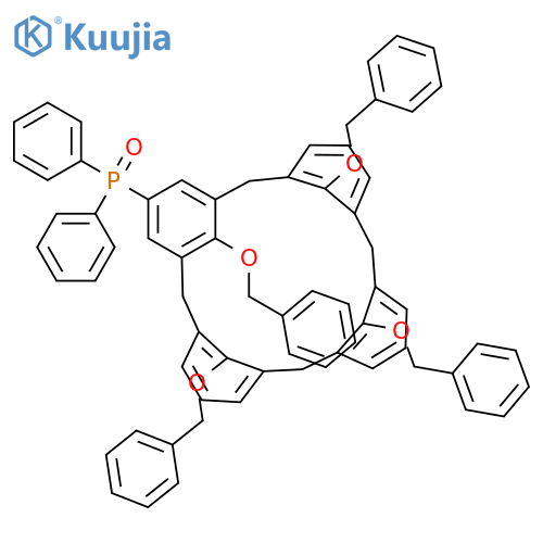 Phosphine oxide, diphenyl[25,26,27,28-tetrakis(phenylmethoxy)pentacyclo[19.3.1.13,7.19,13.115,19]octacosa-1(25),3,5,7(28),9,11,13(27),15,17,19(26),21,23-dodecaen-5-yl]- structure