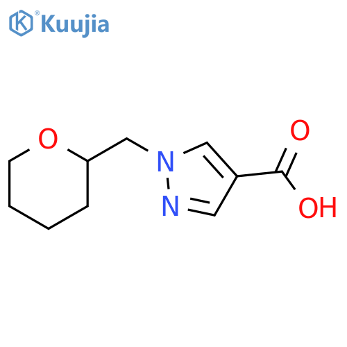 1-(oxan-2-yl)methyl-1H-pyrazole-4-carboxylic acid structure