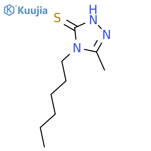 3H-1,2,4-Triazole-3-thione, 4-hexyl-2,4-dihydro-5-methyl- structure