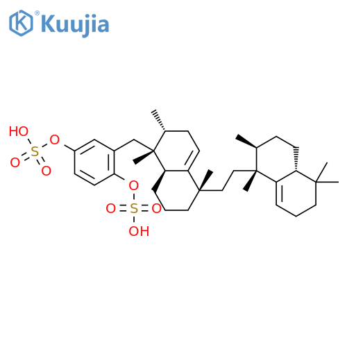 1,4-Benzenediol,2-[[(1R,2R,5S,8aS)-1,2,3,5,6,7,8,8a-octahydro-1,2,5-trimethyl-5-[2-[(1R,2S,4aR)-1,2,3,4,4a,5,6,7-octahydro-1,2,5,5-tetramethyl-1-naphthalenyl]ethyl]-1-naphthalenyl]methyl]-,bis(hydrogen sulfate), disodium salt, rel-(+)- (9CI) structure