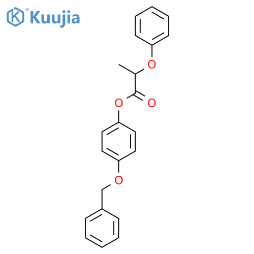Propanoic acid, 2-phenoxy-, 4-(phenylmethoxy)phenyl ester structure
