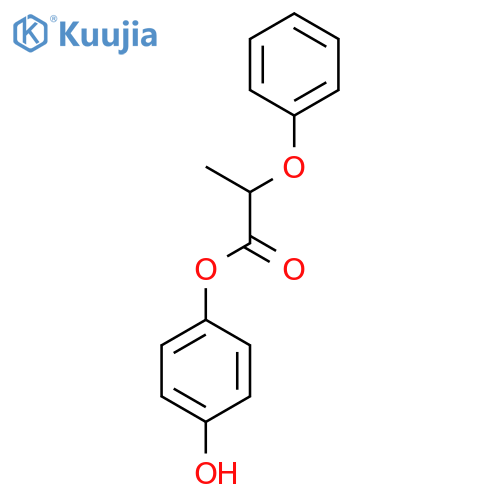 Propanoic acid, 2-phenoxy-, 4-hydroxyphenyl ester structure