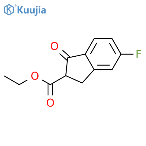1H-Indene-2-carboxylic acid, 5-fluoro-2,3-dihydro-1-oxo-, ethyl ester structure