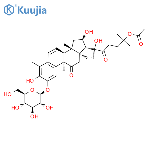 19-Norcholesta-1,3,5(10),6-tetraene-11,22-dione, 25-(acetyloxy)-2-(β-D-glucopyranosyloxy)-3,16,20-trihydroxy-4,9,14-trimethyl-, (9β,16α)- structure