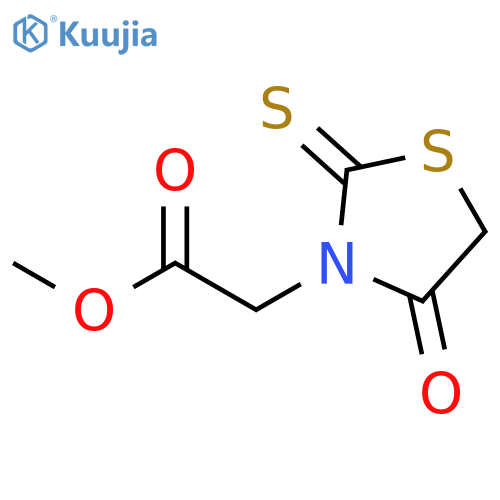 Methyl 2-(4-oxo-2-thioxothiazolidin-3-yl)acetate structure
