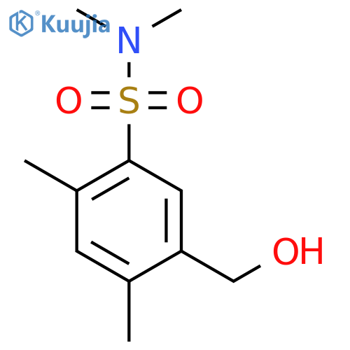 5-(hydroxymethyl)-N,N,2,4-tetramethylbenzene-1-sulfonamide structure