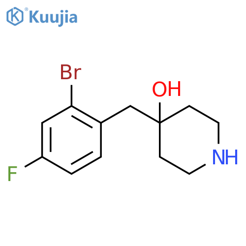 4-(2-bromo-4-fluorophenyl)methylpiperidin-4-ol structure