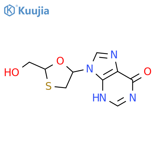 6H-Purin-6-one,1,9-dihydro-9-[2-(hydroxymethyl)-1,3-oxathiolan-5-yl]-, (2S-cis)- (9CI) structure