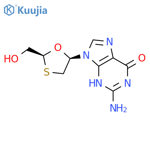 6H-Purin-6-one,2-amino-1,9-dihydro-9-[2-(hydroxymethyl)-1,3-oxathiolan-5-yl]-, (2S-cis)- (9CI) structure