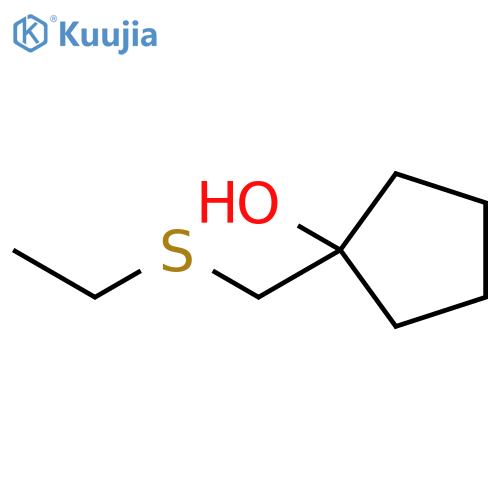 1-[(ethylsulfanyl)methyl]cyclopentan-1-ol structure
