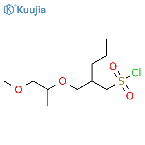 2-{(1-methoxypropan-2-yl)oxymethyl}pentane-1-sulfonyl chloride structure