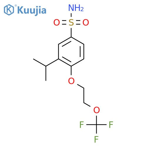 3-(Propan-2-yl)-4-[2-(trifluoromethoxy)ethoxy]benzene-1-sulfonamide structure