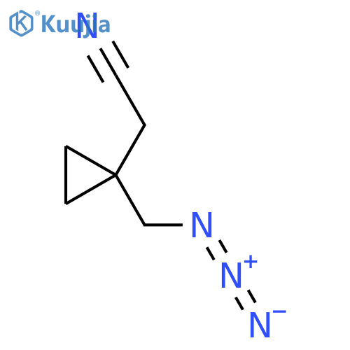 2-1-(azidomethyl)cyclopropylacetonitrile structure