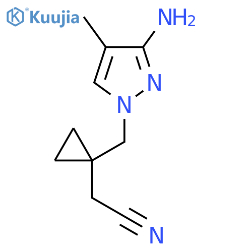2-{1-(3-amino-4-methyl-1H-pyrazol-1-yl)methylcyclopropyl}acetonitrile structure