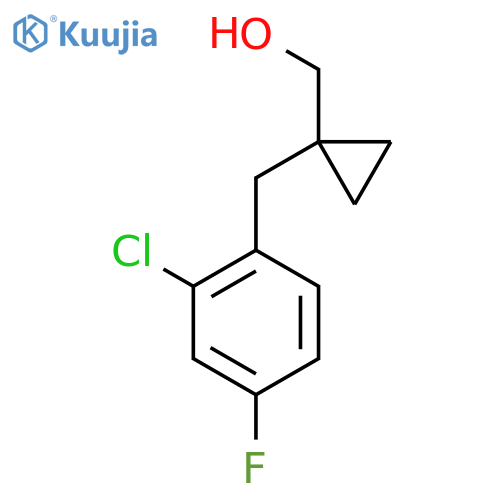 {1-[(2-Chloro-4-fluorophenyl)methyl]cyclopropyl}methanol structure