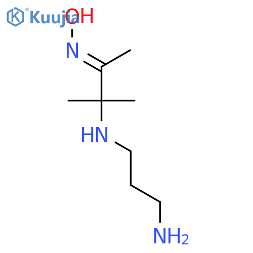 2-Butanone, 3-[(3-aminopropyl)amino]-3-methyl-, oxime structure