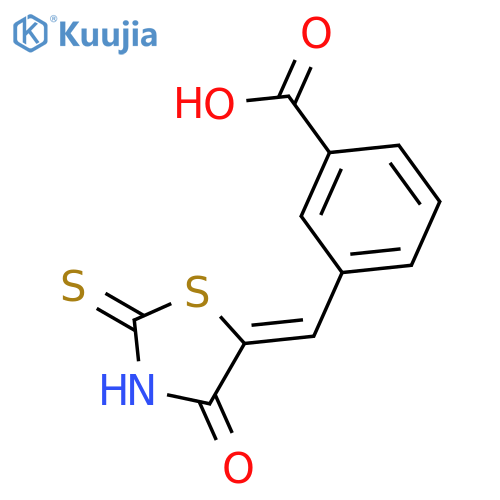 Benzoic acid, 3-[(4-oxo-2-thioxo-5-thiazolidinylidene)methyl]- structure