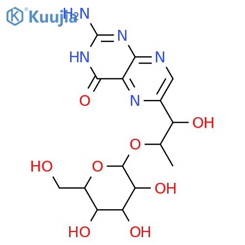 2-Amino-6-(1,2-dihydroxypropyl)-4(1H)-pteridinone; (1'R,2'S)-form, 2'-O-β-D-Glucopyranoside structure
