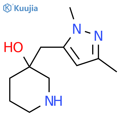 3-(1,3-dimethyl-1H-pyrazol-5-yl)methylpiperidin-3-ol structure