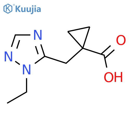 1-(1-ethyl-1H-1,2,4-triazol-5-yl)methylcyclopropane-1-carboxylic acid structure