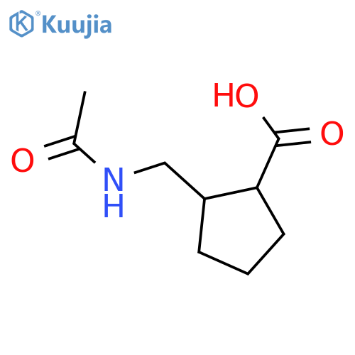 2-(Acetamidomethyl)cyclopentane-1-carboxylic acid structure
