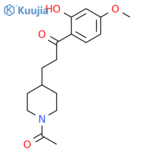Piperidine, 1-acetyl-4-[3-(2-hydroxy-4-methoxyphenyl)-3-oxopropyl]- structure