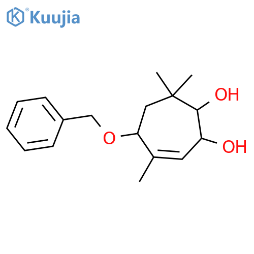 3-Cycloheptene-1,2-diol, 4,7,7-trimethyl-5-(phenylmethoxy)- structure