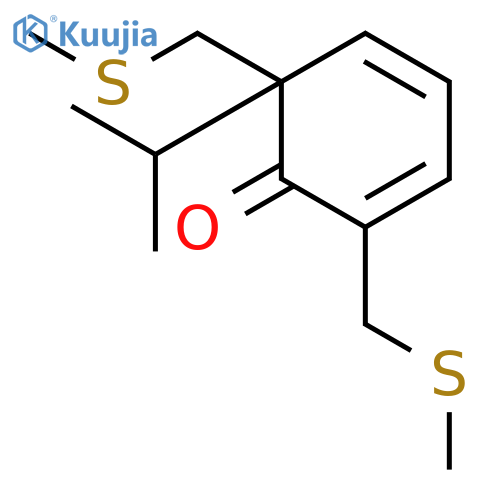 2,4-Cyclohexadien-1-one, 6-(1-methylethyl)-2,6-bis[(methylthio)methyl]- structure