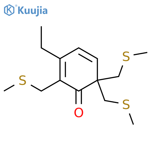 2,4-Cyclohexadien-1-one, 3-ethyl-2,6,6-tris[(methylthio)methyl]- structure