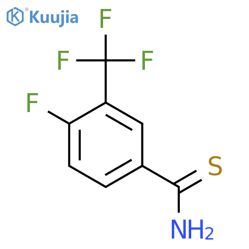 4-fluoro-3-(trifluoromethyl)benzene-1-carbothioamide structure