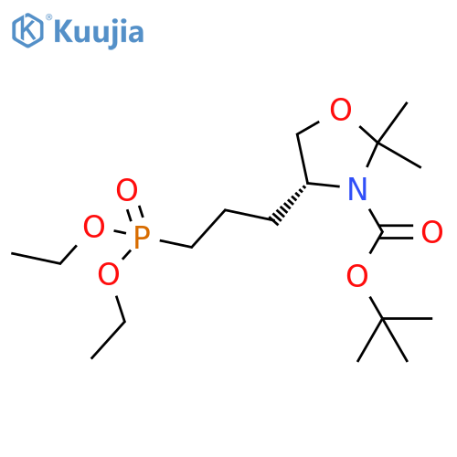 3-Oxazolidinecarboxylic acid, 4-[3-(diethoxyphosphinyl)propyl]-2,2-dimethyl-, 1,1-dimethylethyl ester, (4R)- structure