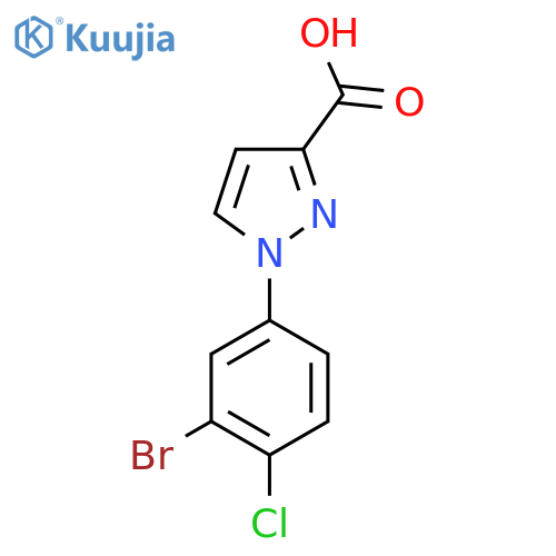 1-(3-bromo-4-chlorophenyl)-1H-pyrazole-3-carboxylic acid structure