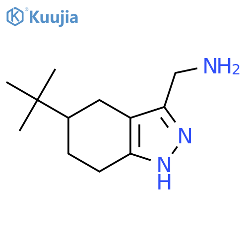 (5-(Tert-butyl)-4,5,6,7-tetrahydro-2H-indazol-3-yl)methanamine structure
