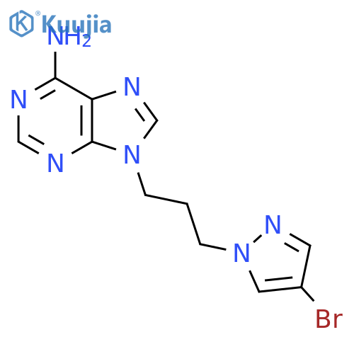 9-3-(4-bromo-1H-pyrazol-1-yl)propyl-9H-purin-6-amine structure