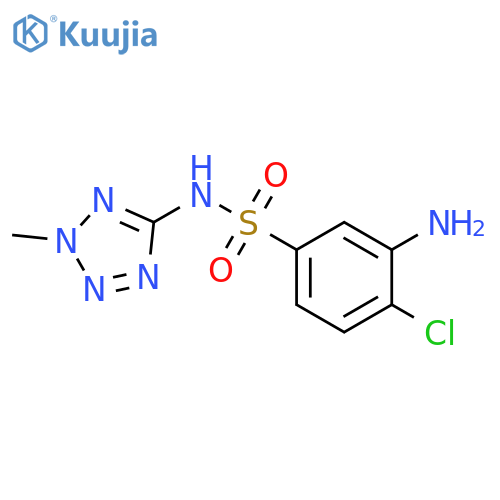 3-amino-4-chloro-N-(2-methyl-2H-1,2,3,4-tetrazol-5-yl)benzene-1-sulfonamide structure