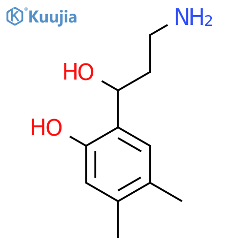 2-(3-amino-1-hydroxypropyl)-4,5-dimethylphenol structure