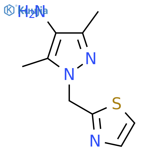 3,5-dimethyl-1-(1,3-thiazol-2-yl)methyl-1H-pyrazol-4-amine structure