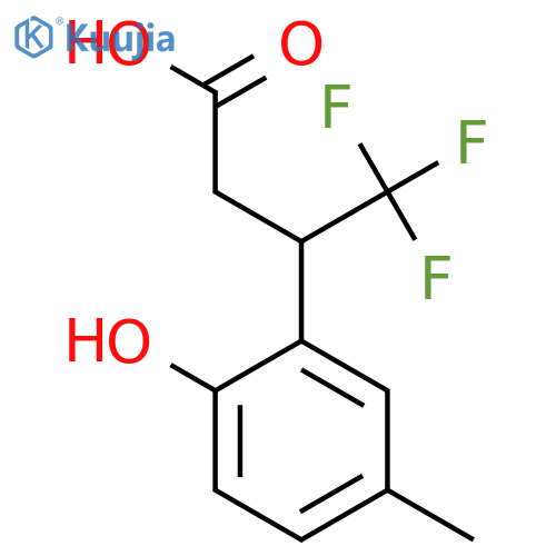4,4,4-trifluoro-3-(2-hydroxy-5-methylphenyl)butanoic acid structure