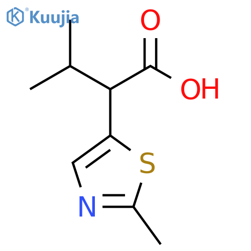 3-methyl-2-(2-methyl-1,3-thiazol-5-yl)butanoic acid structure