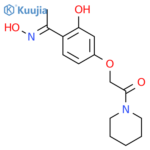 Piperidine, 1-[[3-hydroxy-4-[1-(hydroxyimino)ethyl]phenoxy]acetyl]- structure