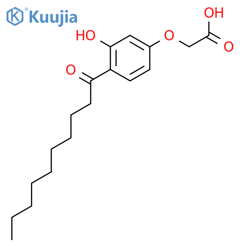 Acetic acid, [3-hydroxy-4-(1-oxodecyl)phenoxy]- structure