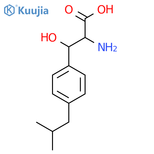 2-amino-3-hydroxy-3-4-(2-methylpropyl)phenylpropanoic acid structure