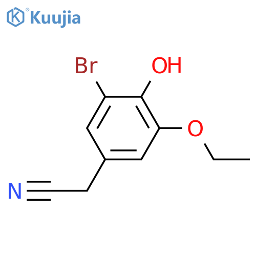 2-(3-bromo-5-ethoxy-4-hydroxyphenyl)acetonitrile structure