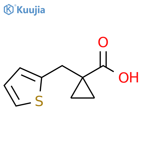 1-(thiophen-2-yl)methylcyclopropane-1-carboxylic acid structure