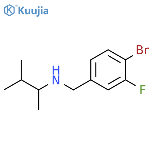 (4-bromo-3-fluorophenyl)methyl(3-methylbutan-2-yl)amine structure