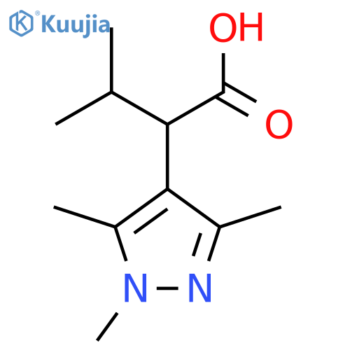 3-methyl-2-(trimethyl-1H-pyrazol-4-yl)butanoic acid structure